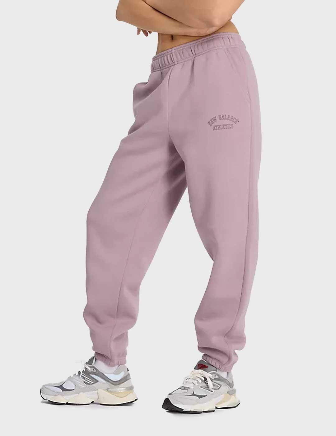 New Balance Graphic Fleece pantalón morado para mujer
