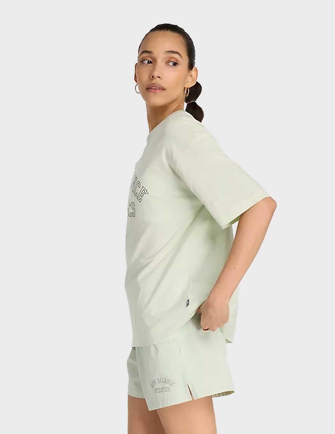 New Balance Graphic Jersey oversized camiseta verde mujer