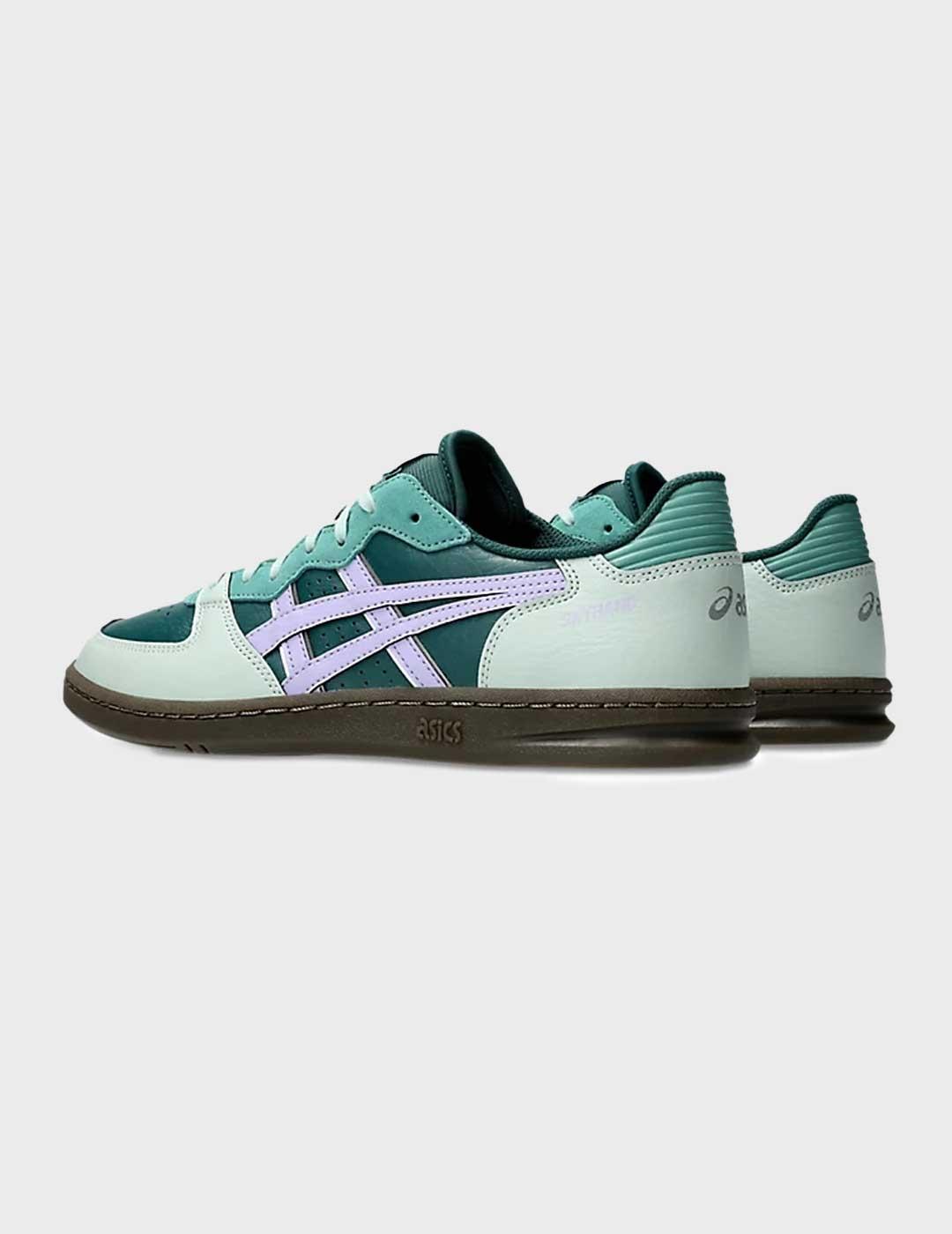 Asics Skyhand Og zapatilla verde logo violeta para mujer