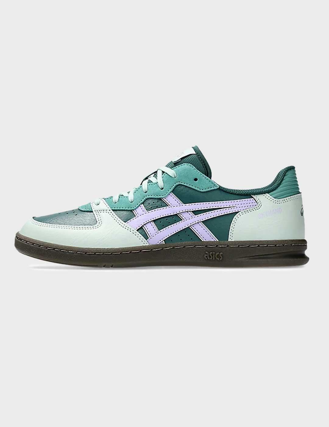 Asics Skyhand Og zapatilla verde logo violeta para mujer