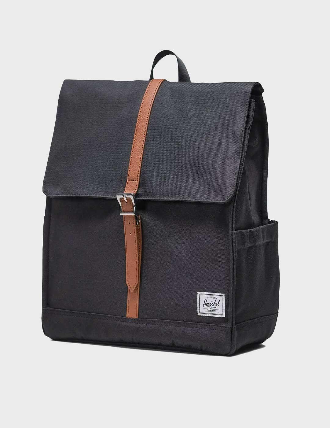 Herschel City mochila negra para hombre y mujer