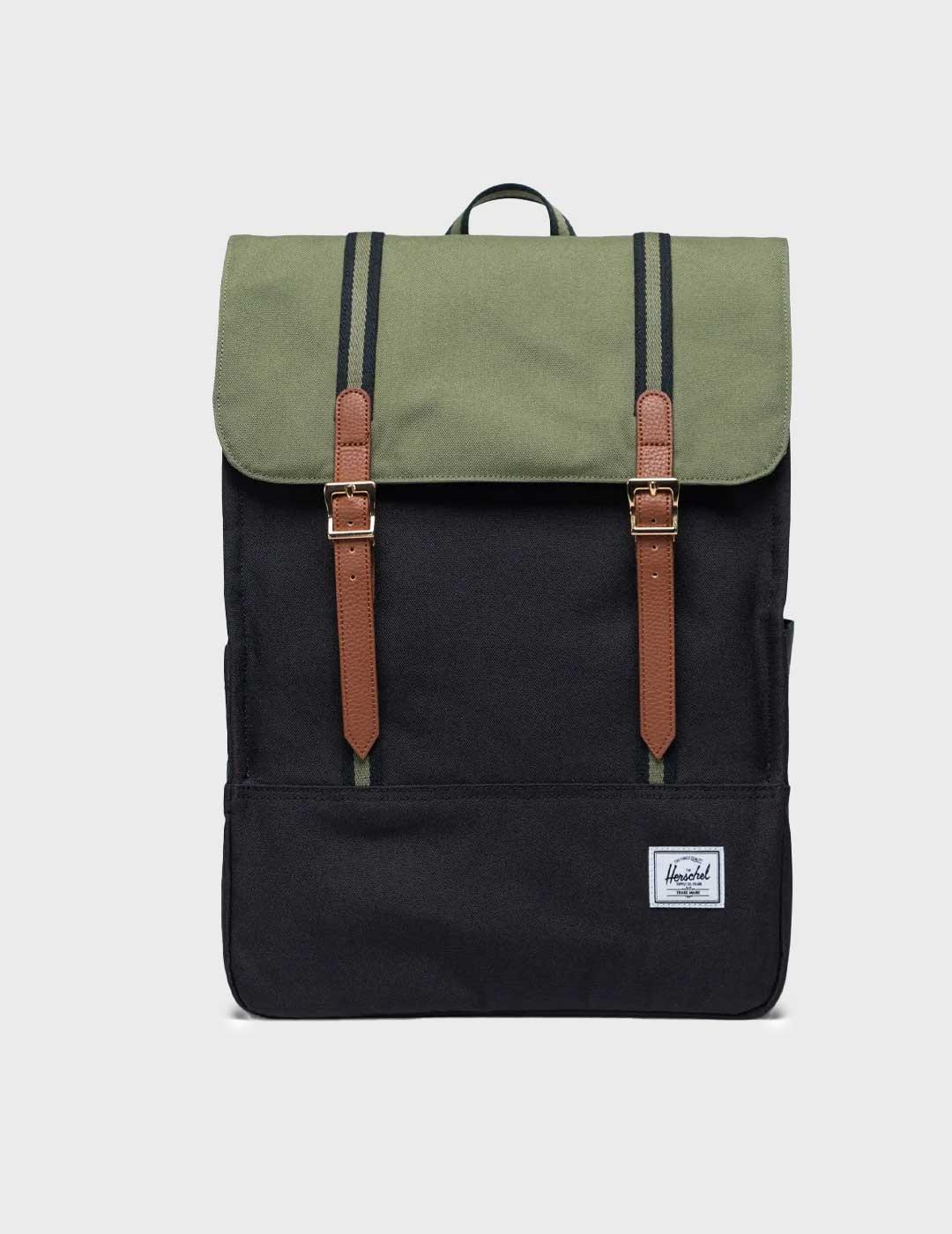 Herschel Survey mochila negra y verde para hombre y mujer