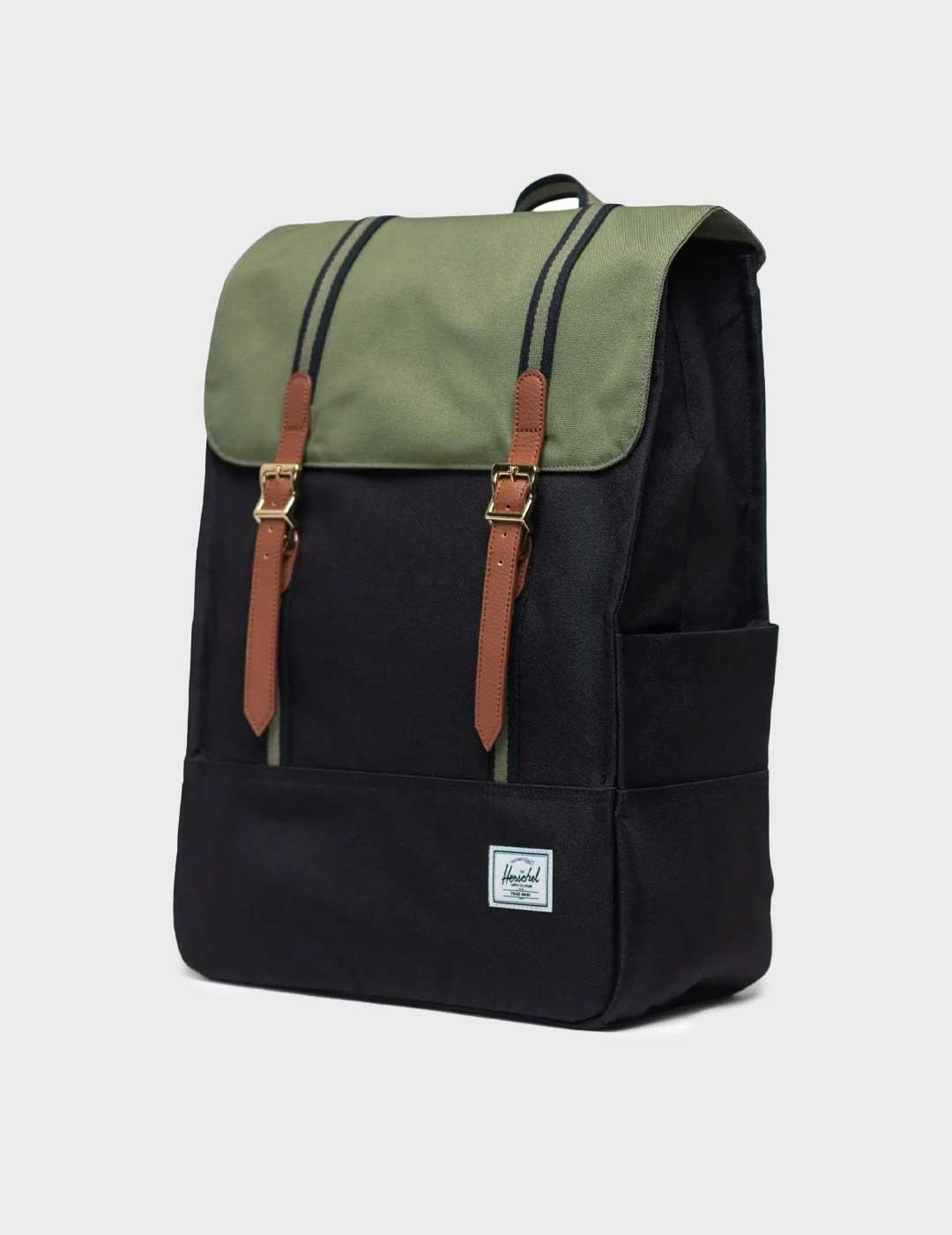 Herschel Survey mochila negra y verde para hombre y mujer