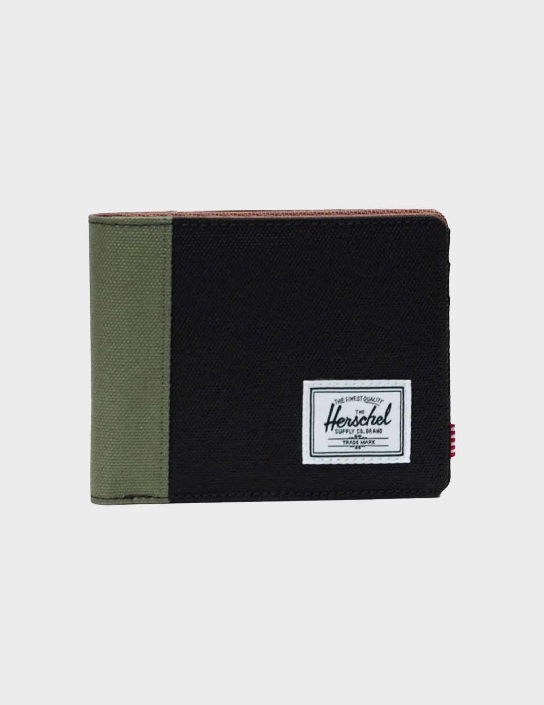 Herschel Roy Coin cartera negra y verde para hombre y mujer