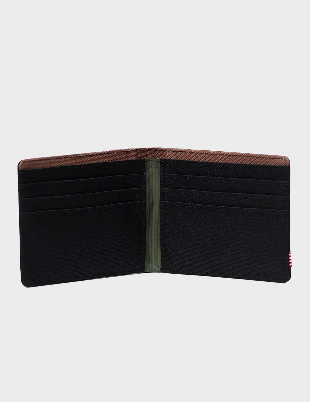 Herschel Roy Coin cartera negra y verde para hombre y mujer