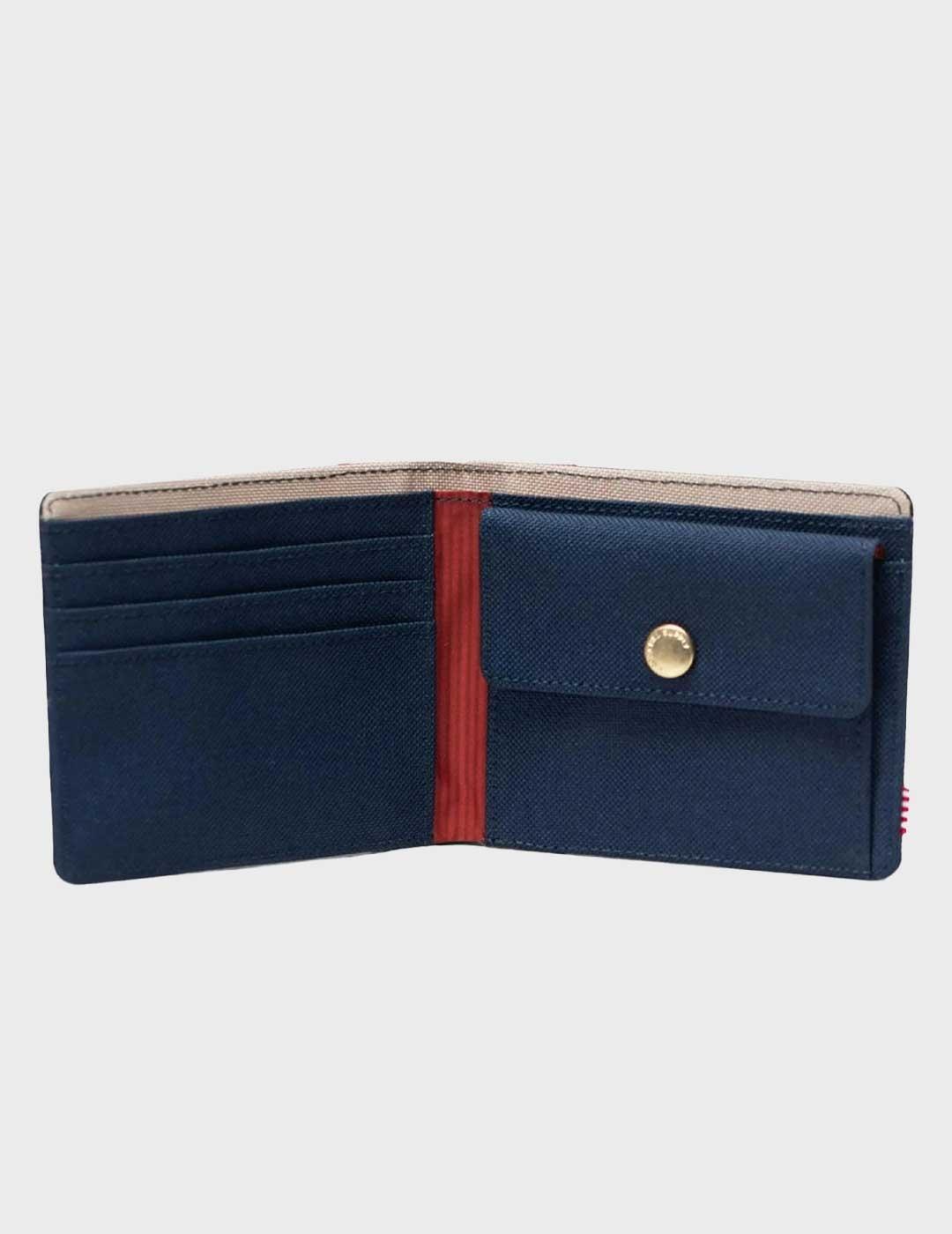 Herschel Roy Coin cartera azul y roja para hombre y mujer