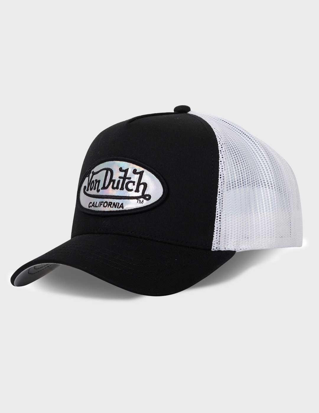 Von Dutch efecto holograma gorra negra y blanca unisex