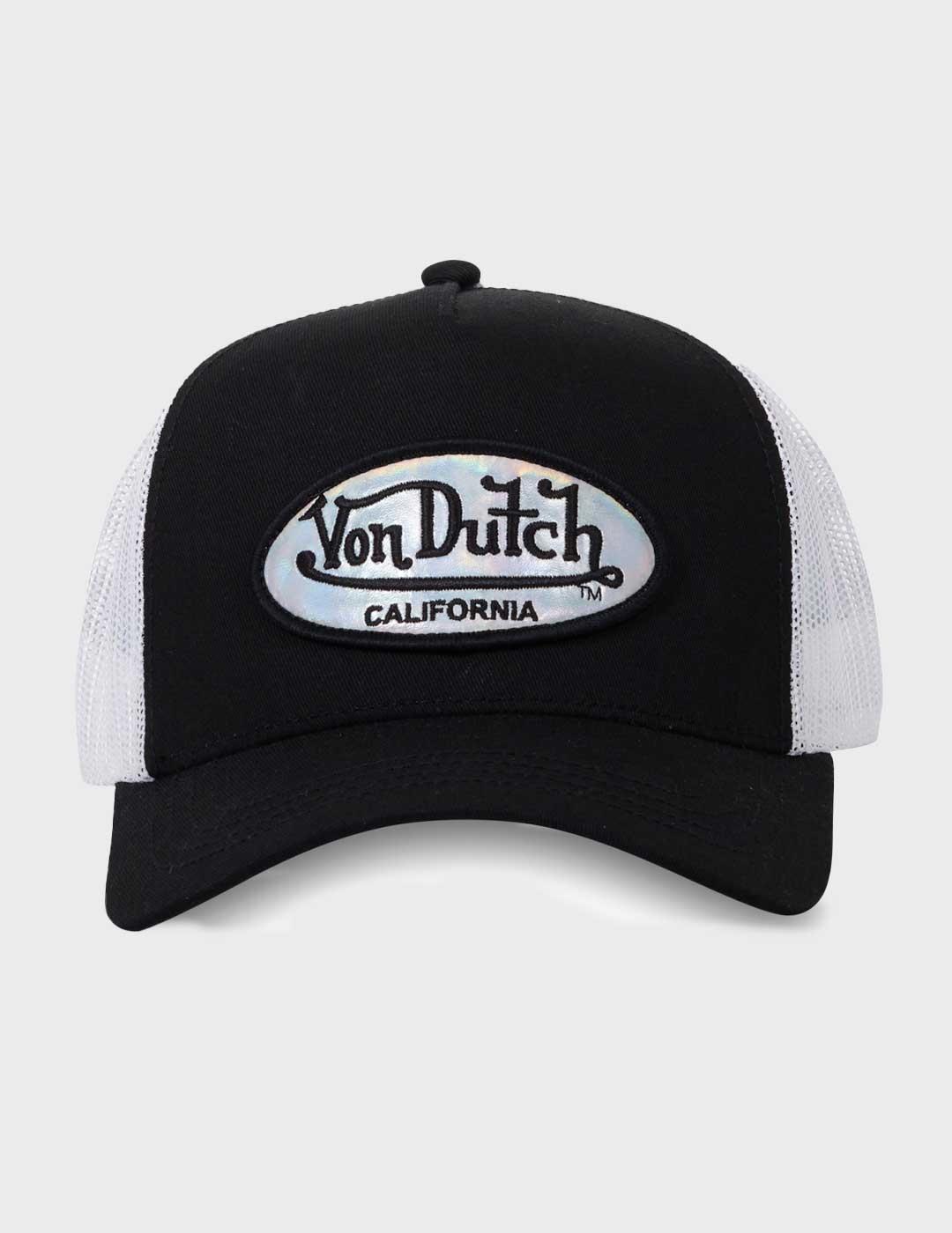 Von Dutch efecto holograma gorra negra y blanca unisex