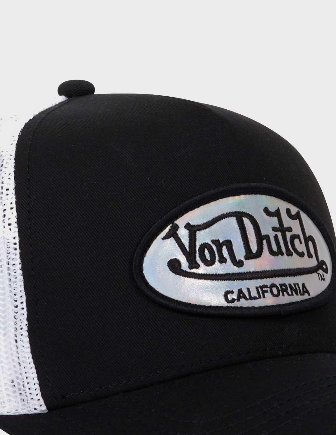 Von Dutch efecto holograma gorra negra y blanca unisex