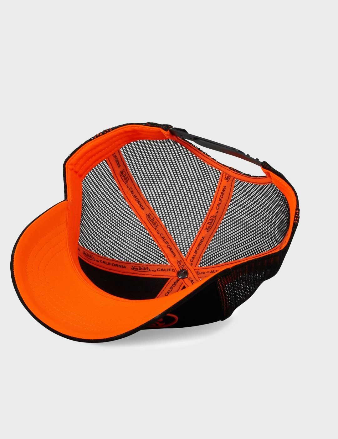 Von Dutch Dom gorra negra y naranja unisex