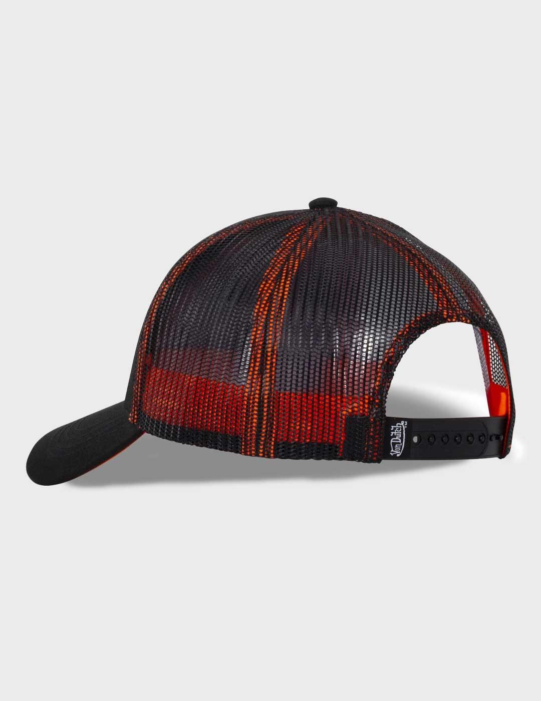 Von Dutch Dom gorra negra y naranja unisex