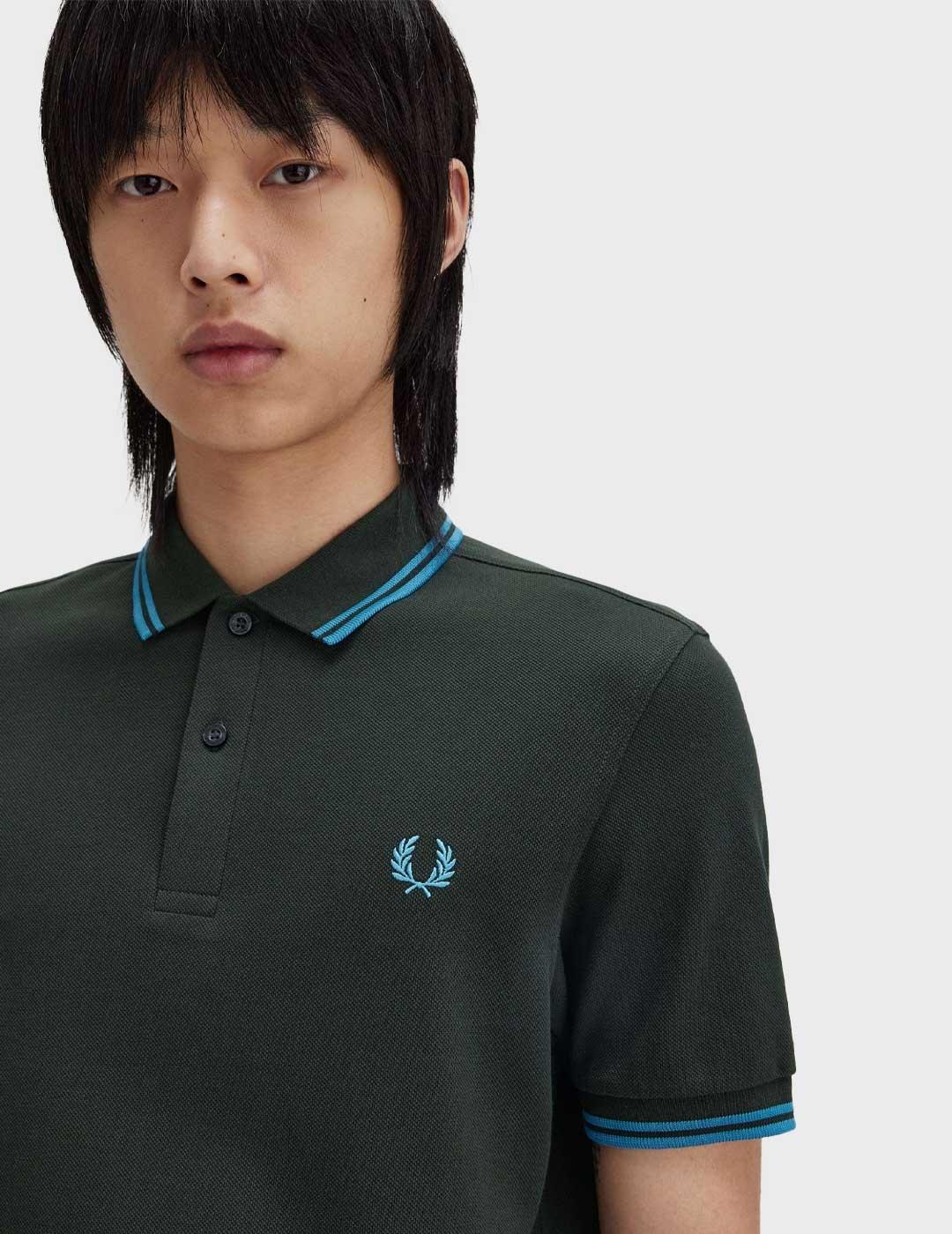 Fred Perry Twin Tipped polo verde para hombre