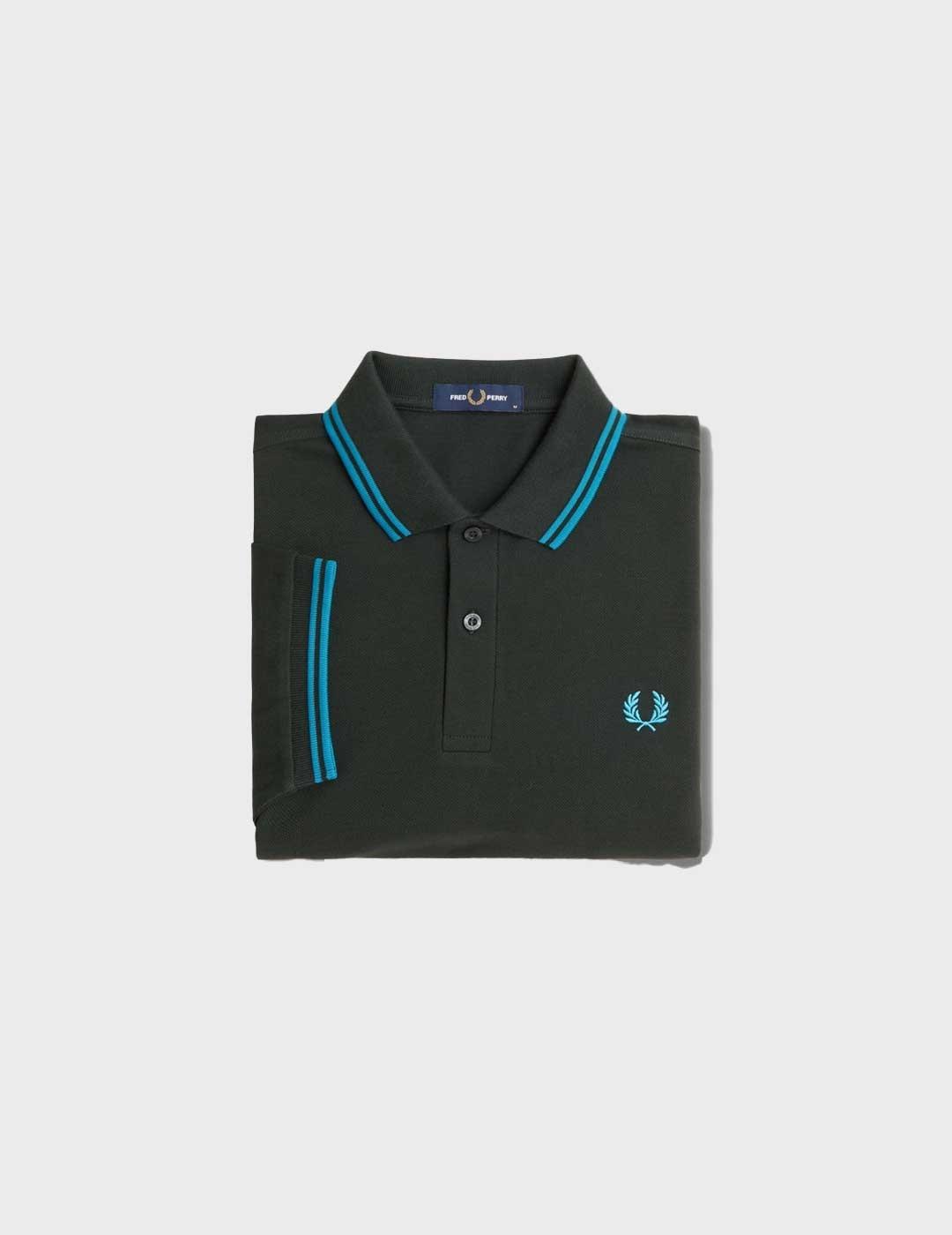 Fred Perry Twin Tipped polo verde para hombre