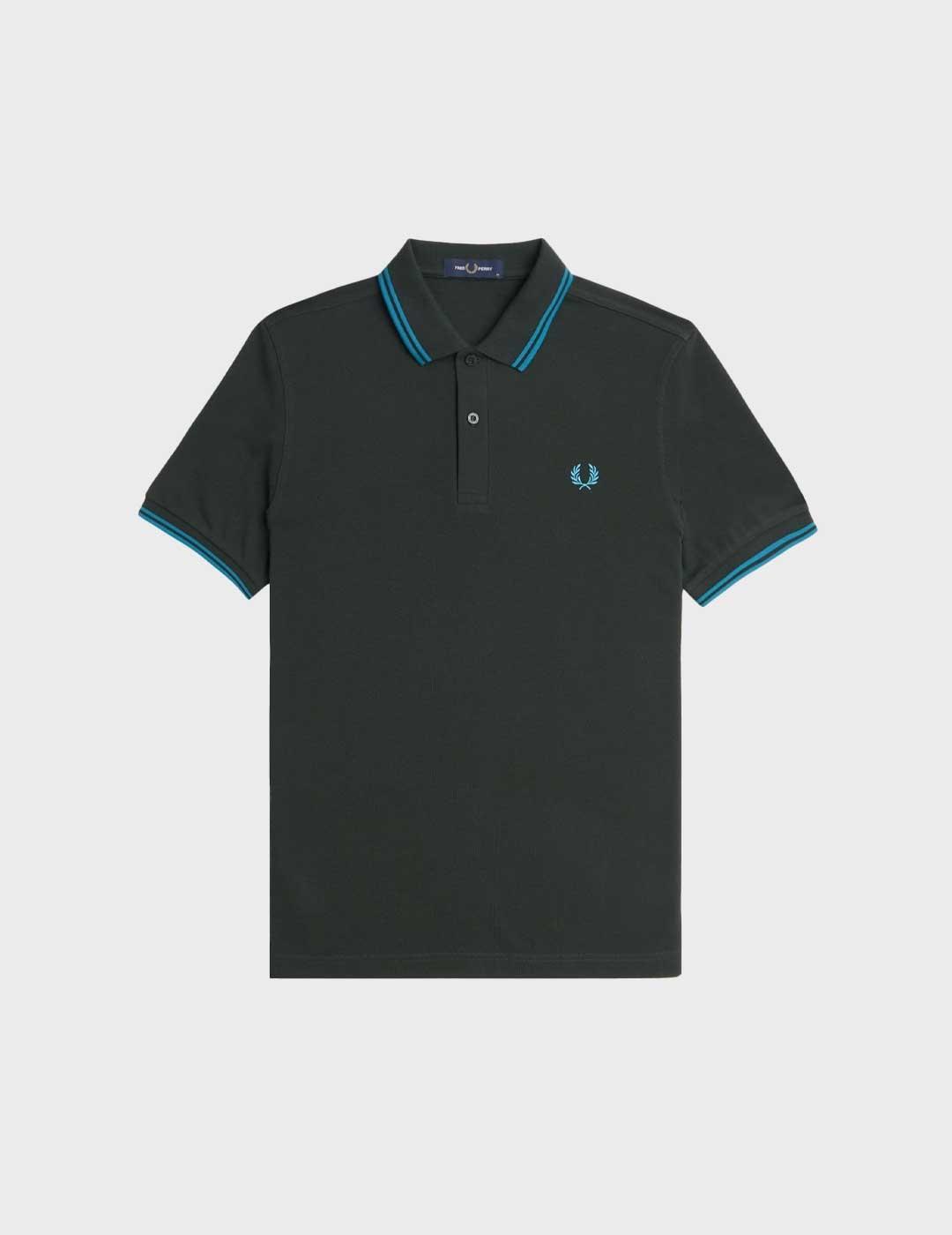 Fred Perry Twin Tipped polo verde para hombre