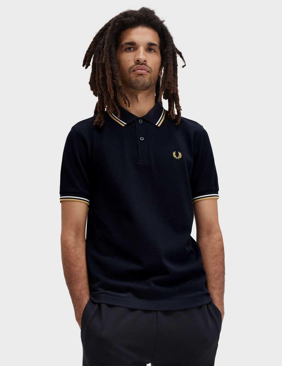 Fred Perry Twin Tipped polo azul marino para hombre