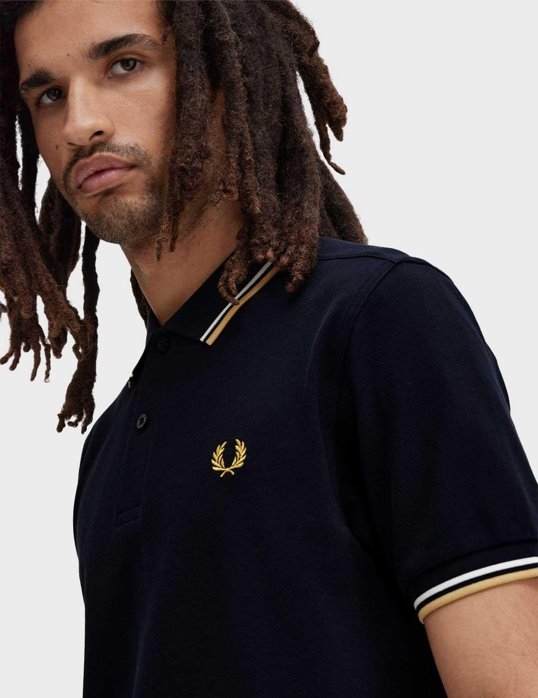 Fred Perry Twin Tipped polo azul marino para hombre