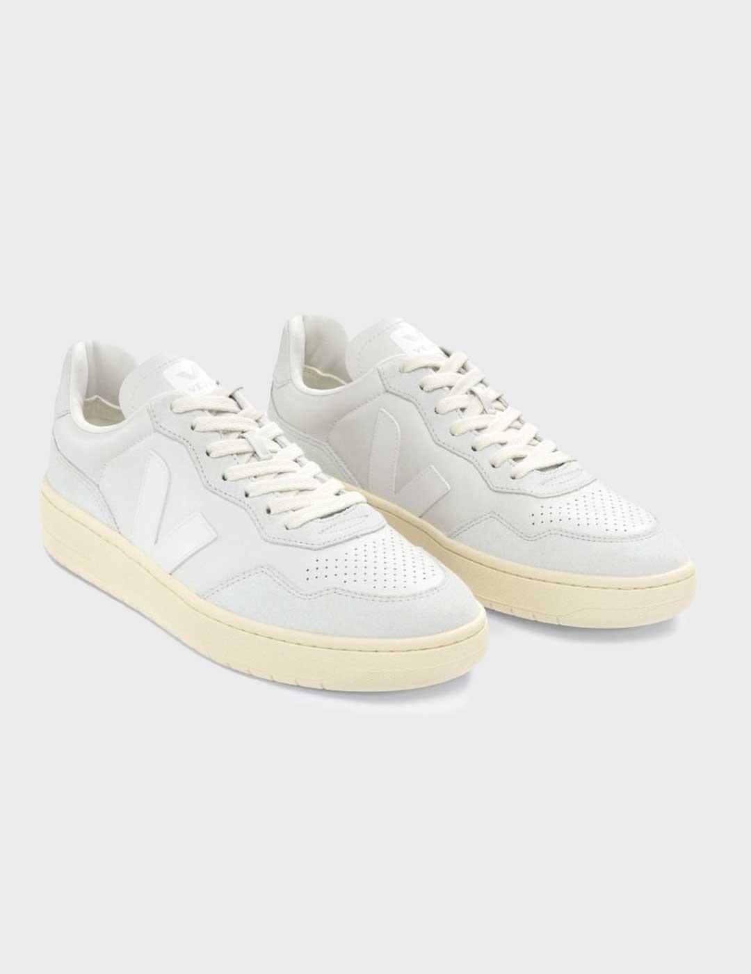 Veja V-90 o.t.leather zapatilla blanca para mujer