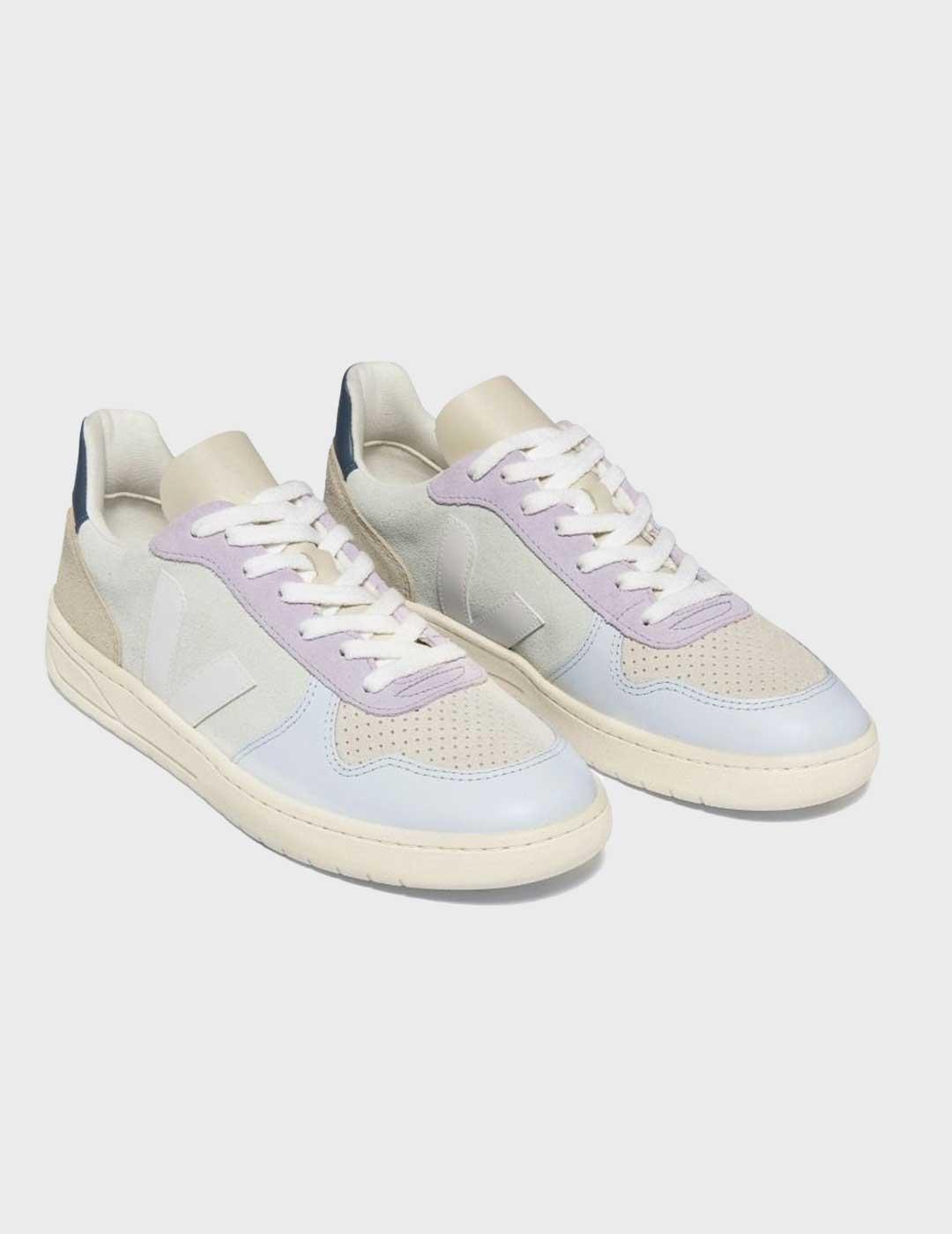 Veja V-10 suede jade zapatilla multicolor para mujer