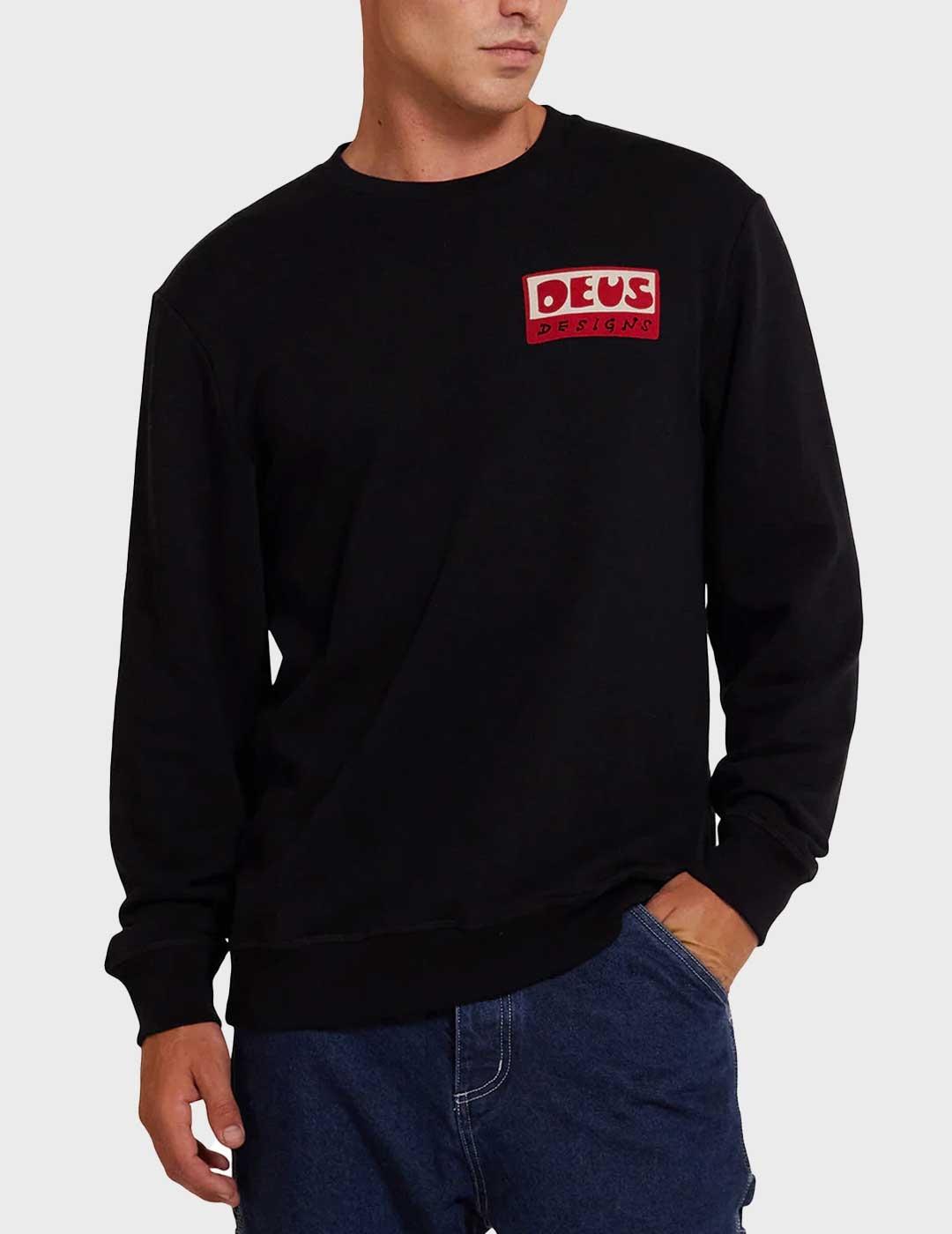 Deus Nice to see you crew sudadera negra para hombre y mujer