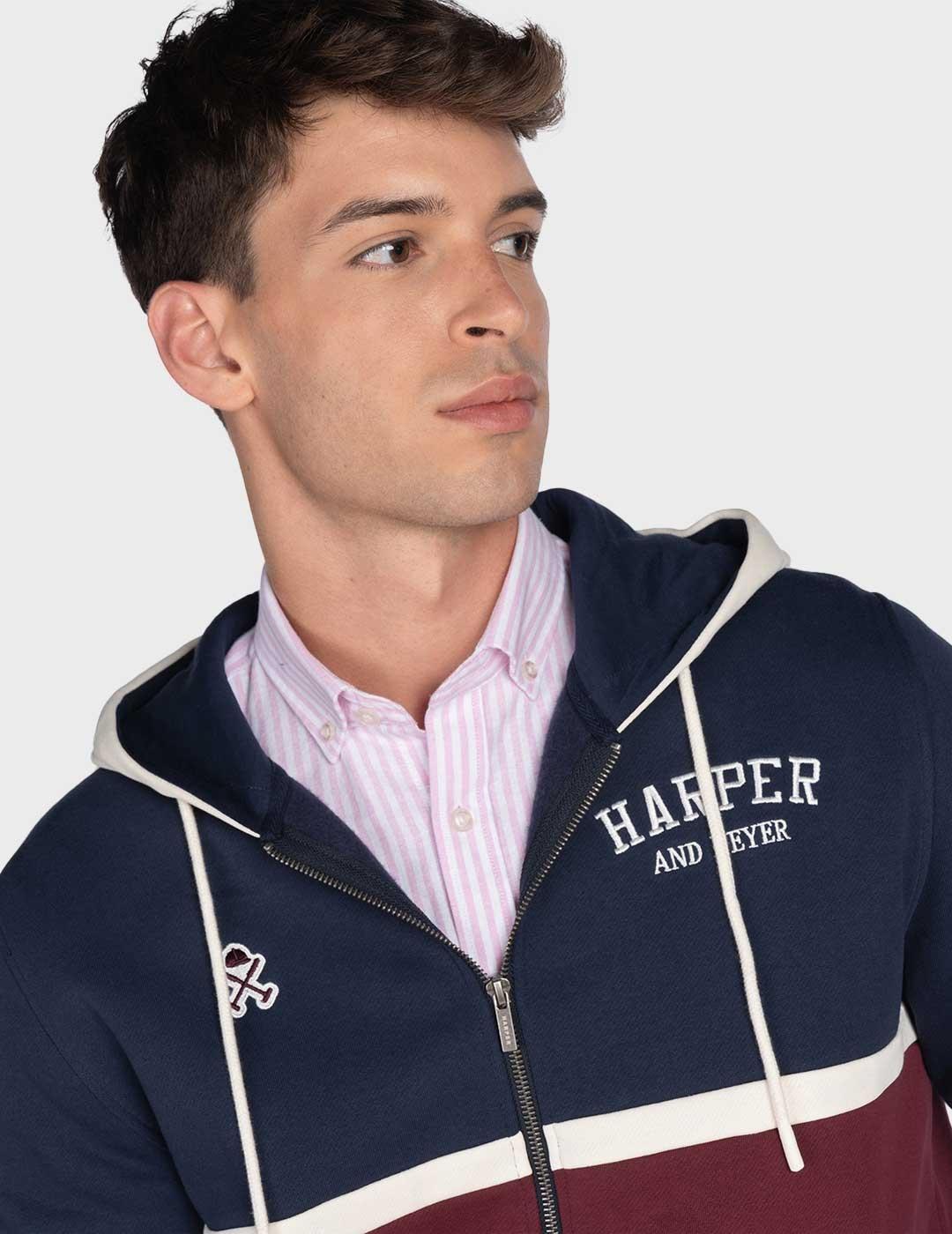 Harper & Neyer Beta Tau sudadera azul marino para hombre