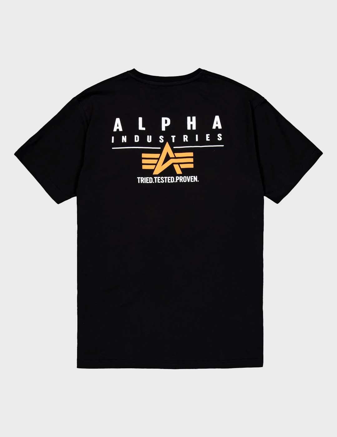 Alpha Puff Print Logo Bp T camiseta negra para hombre