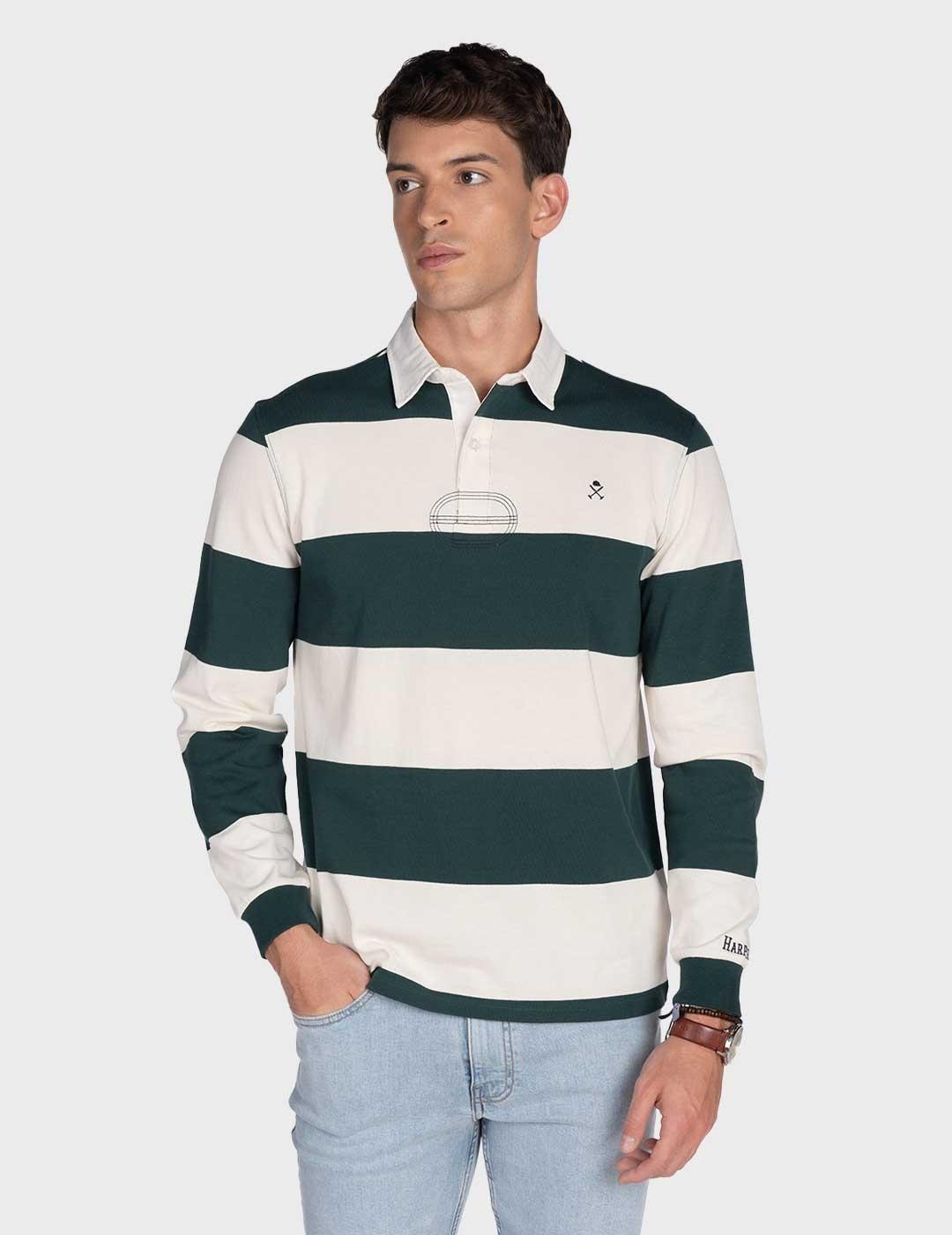 Harper & Neyer Rugby polo verde para hombre