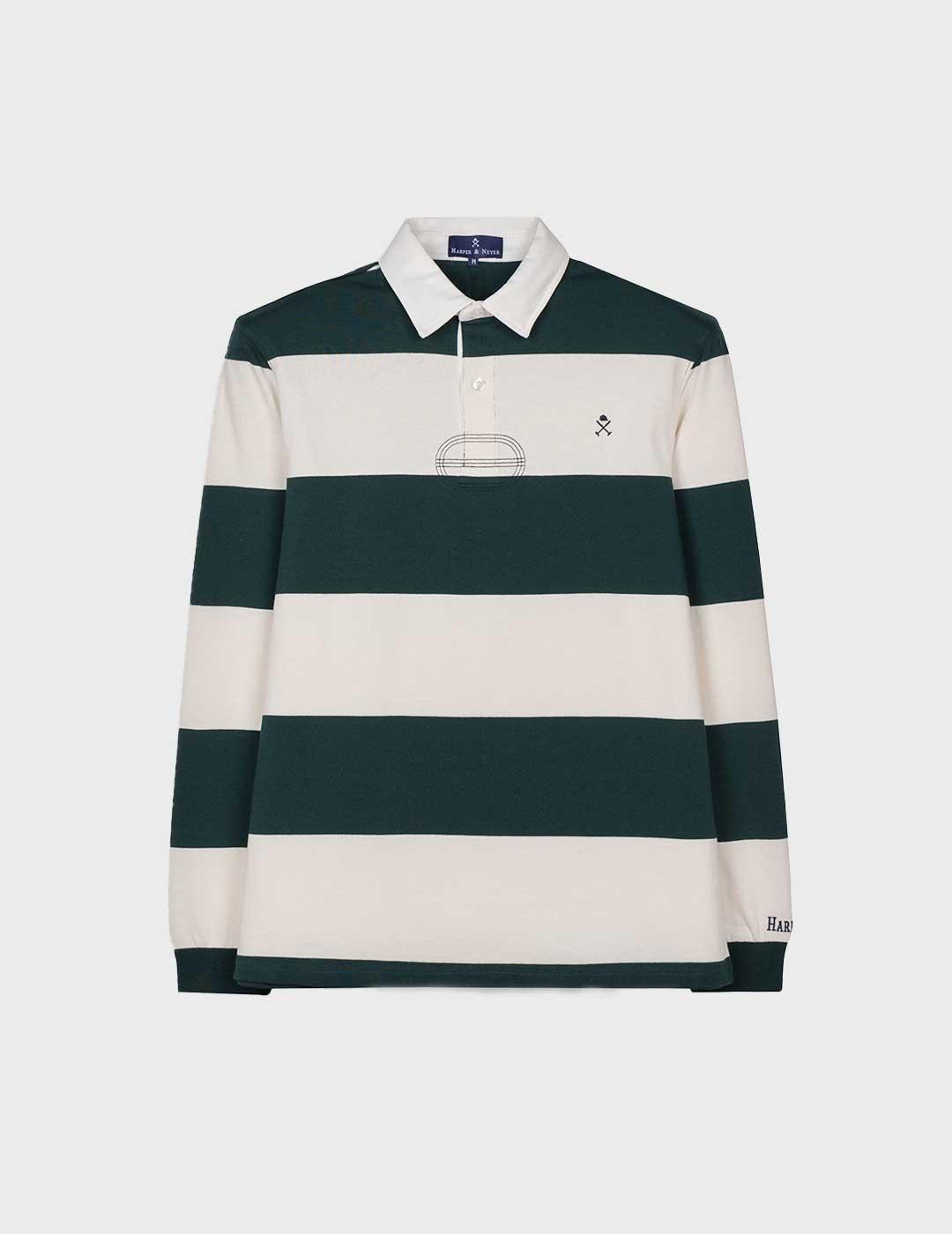 Harper & Neyer Rugby polo verde para hombre