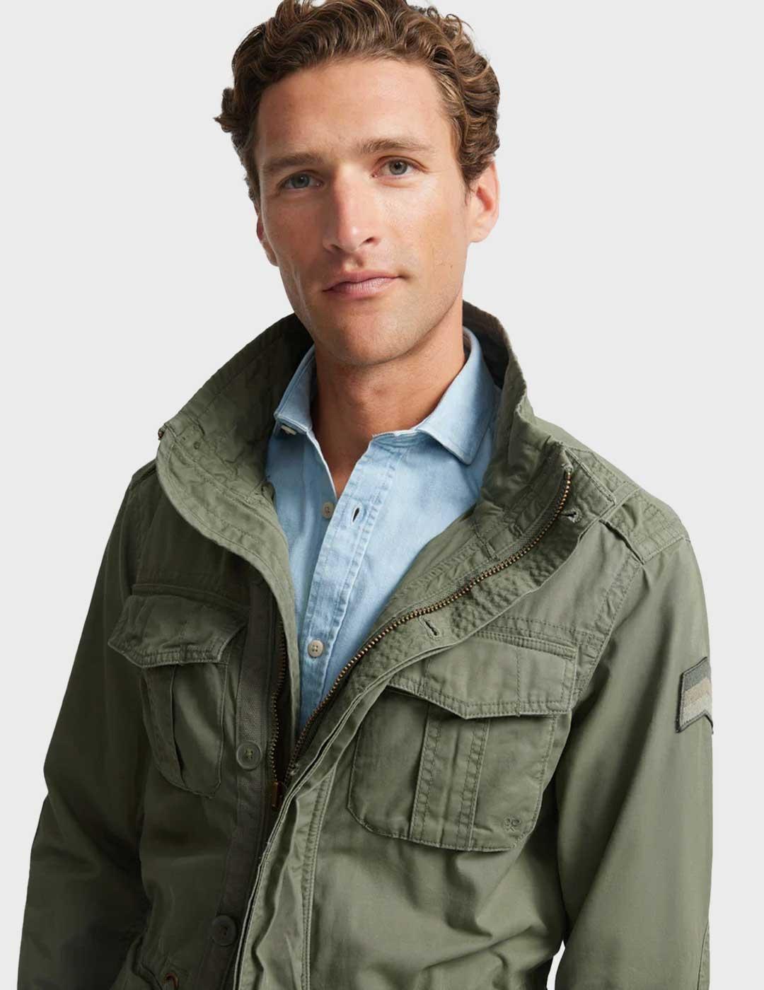 Silbon chaqueta militar verde para hombre