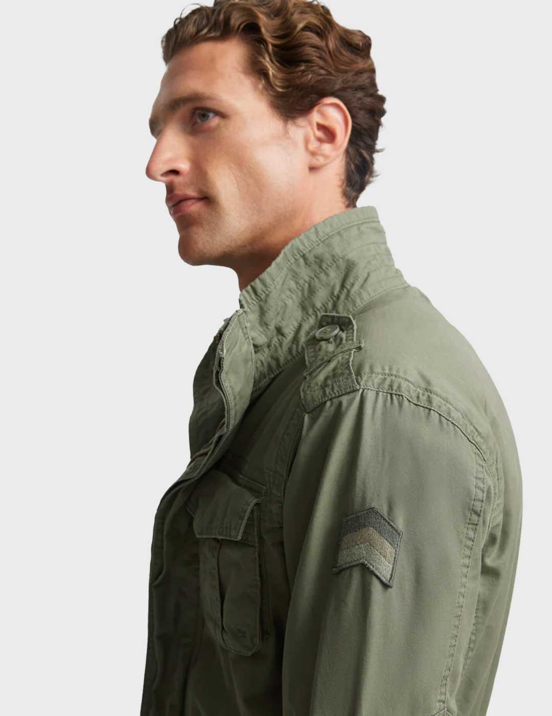 Silbon chaqueta militar verde para hombre