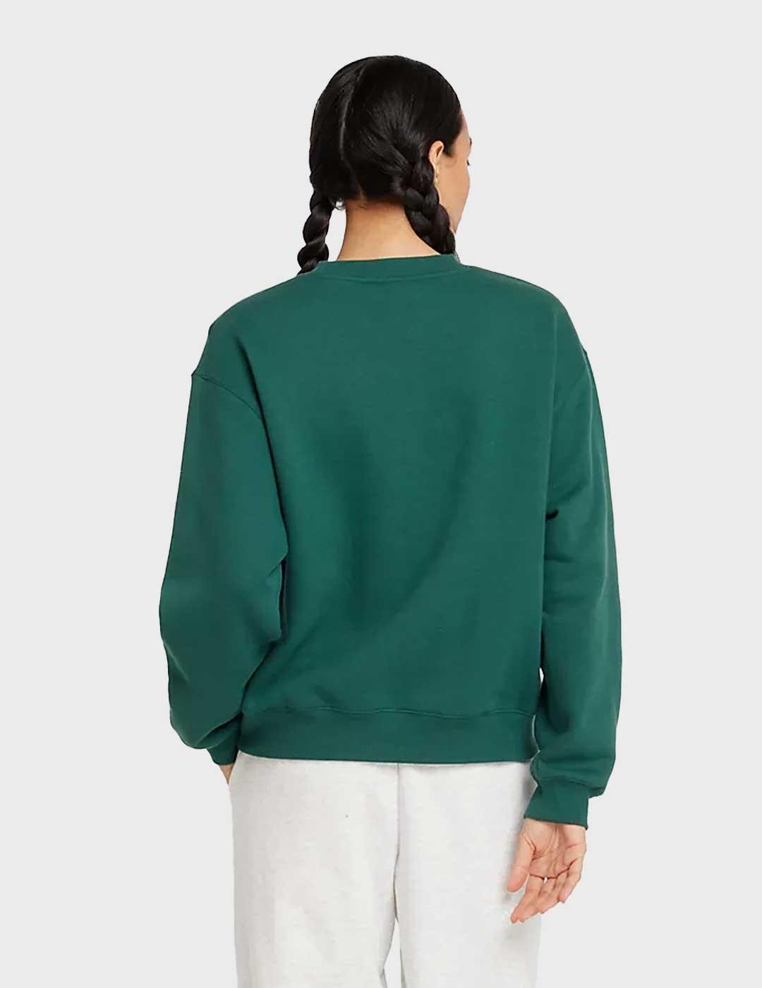 New Balance Fleece Crew sudadera verde para mujer