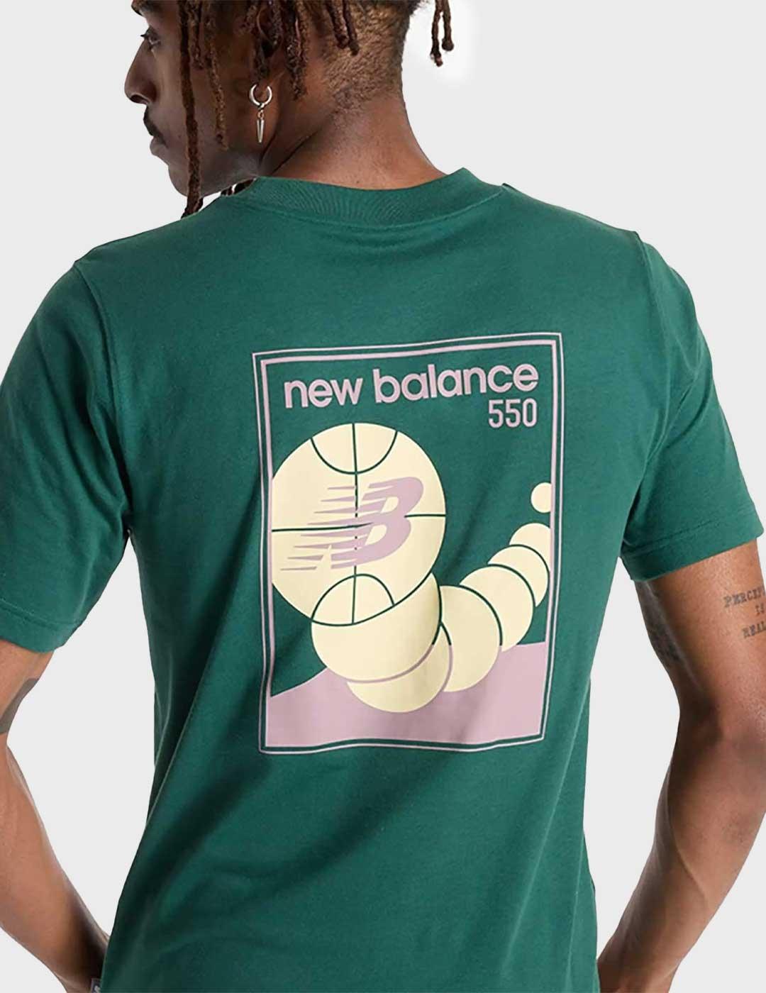 New Balance 550 camiseta verde para hombre y mujer