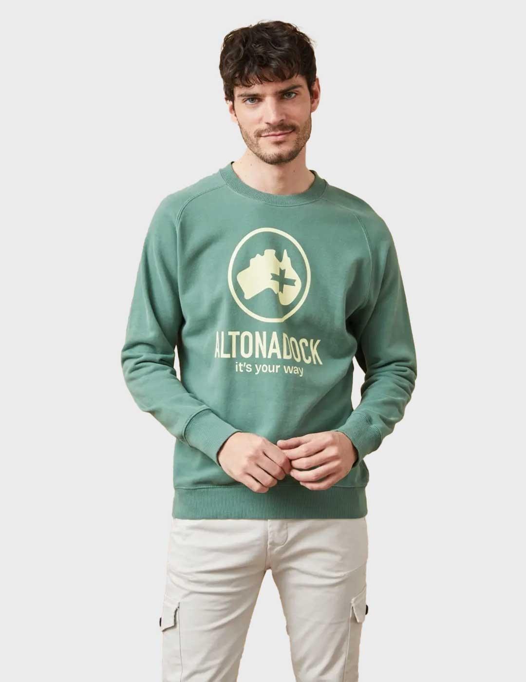 Altonadock sudadera verde para hombre y mujer