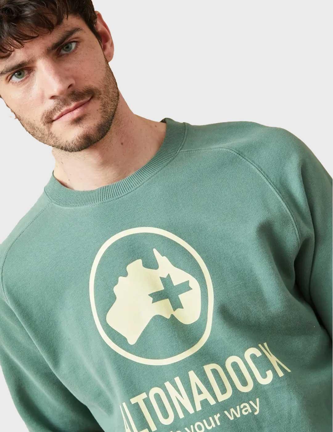 Altonadock sudadera verde para hombre y mujer