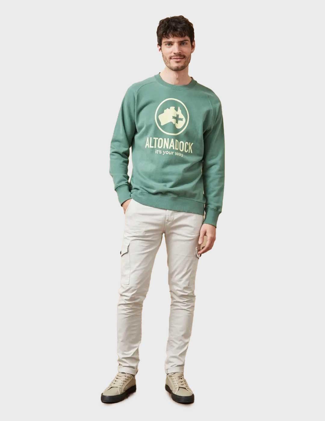 Altonadock sudadera verde para hombre y mujer