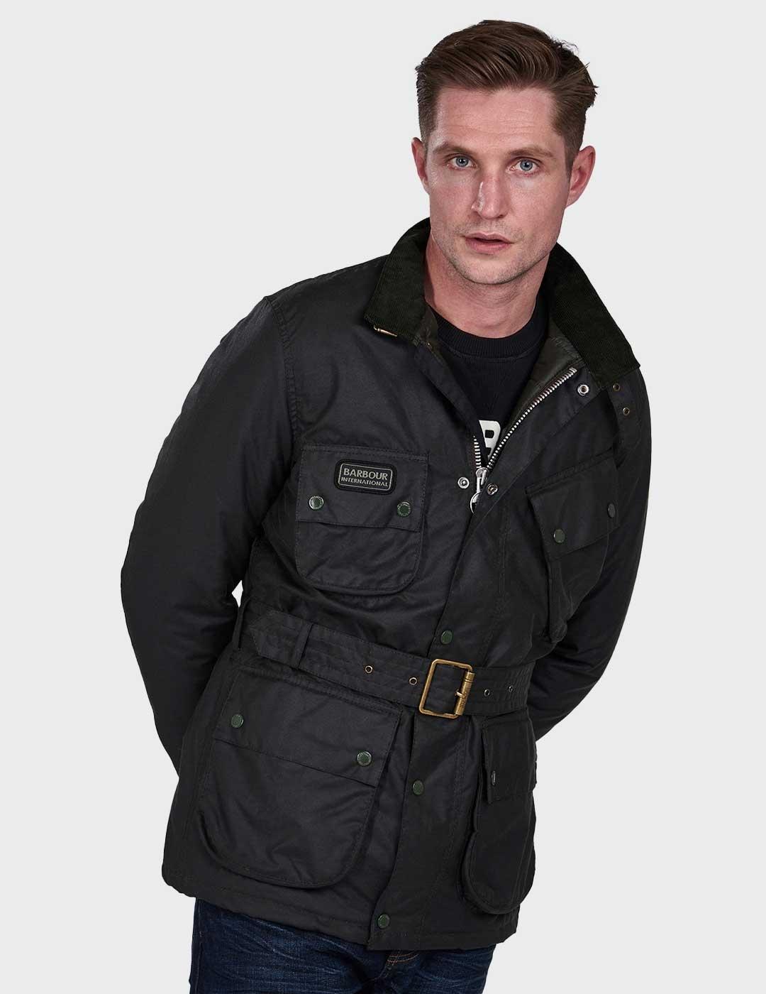 Barbour International Winter Slwax chaqueta verde hombre