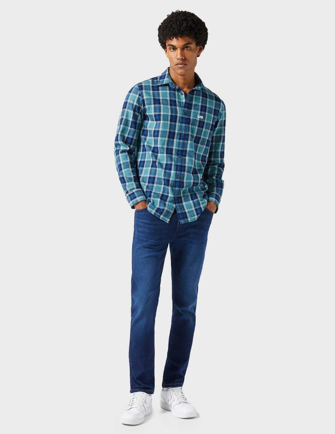 Wrangler Larston slim pantalón azul para hombre