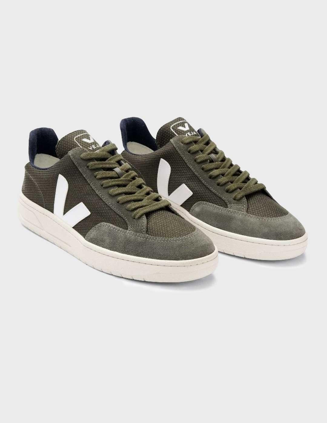 Veja V-12 B-MESH zapatilla verde oliva para hombre