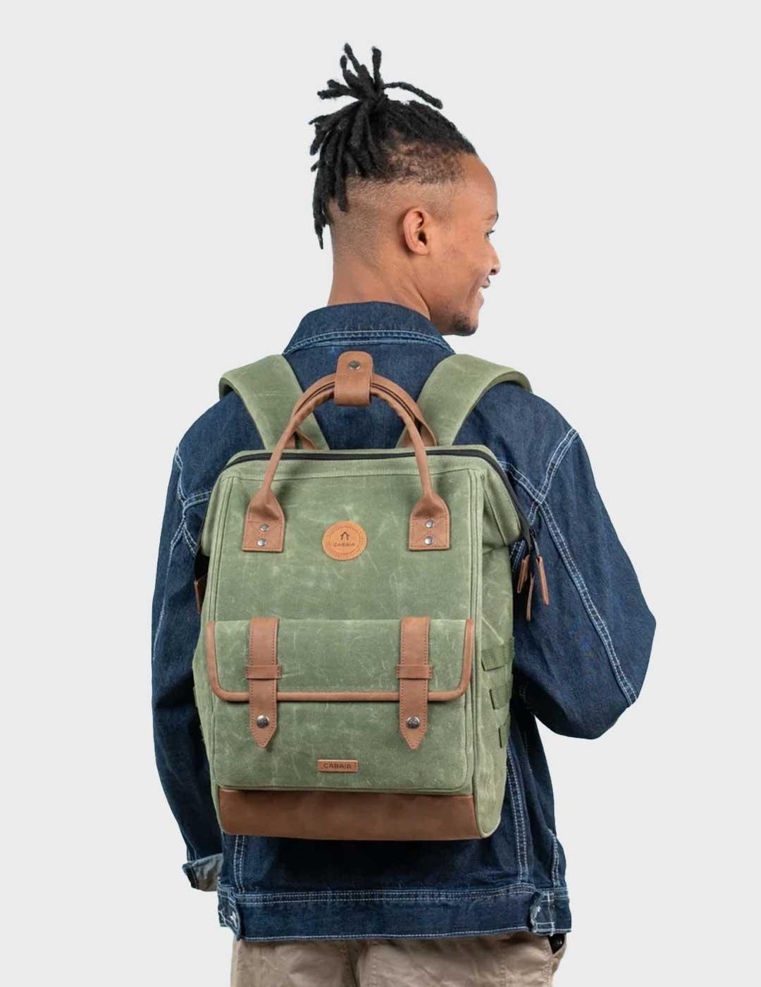 Cabaia Nicosei mochila verde para hombre y mujer