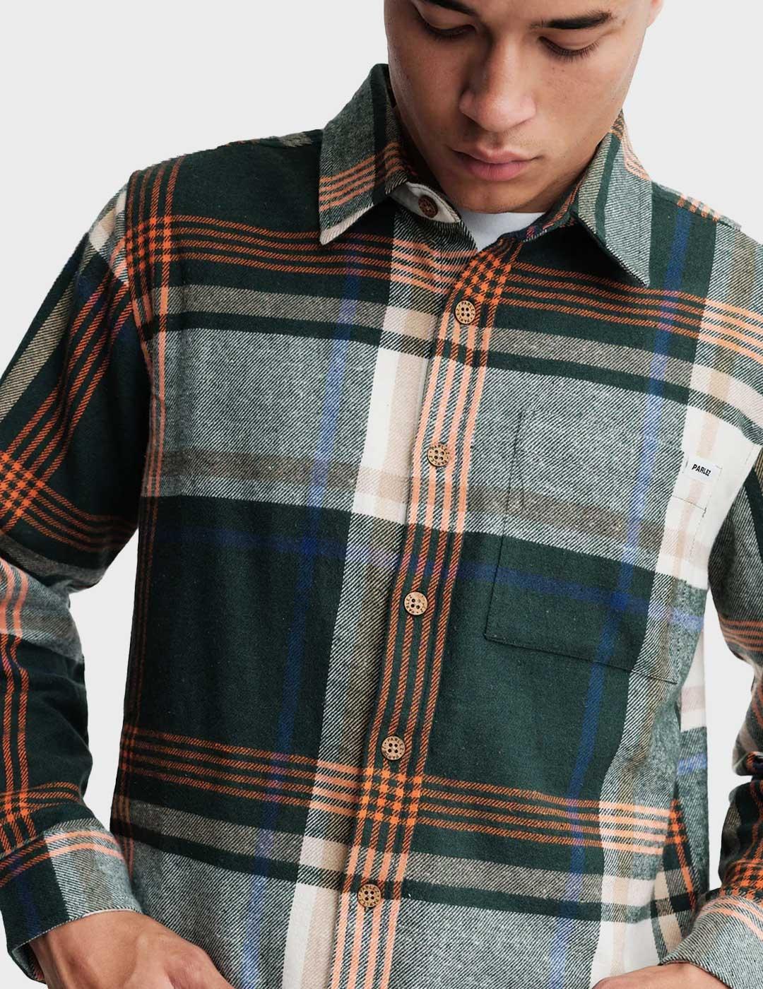 Parlez Rotan Check camisa verde para hombre