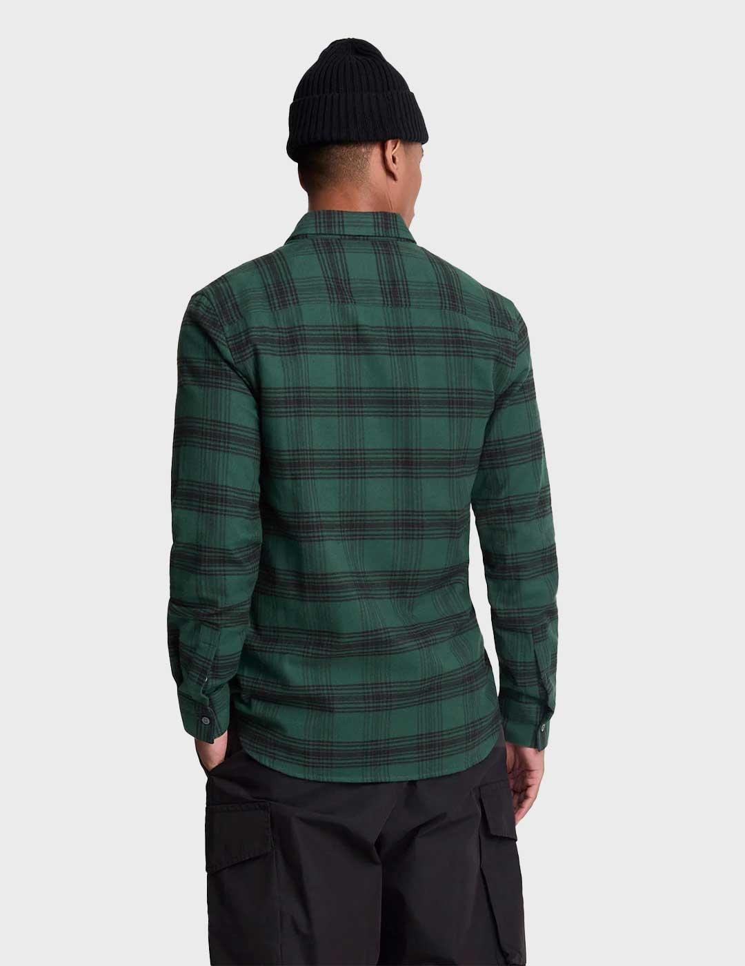 Lyle & Scott Tonal Check Flannel camisa verde para hombre