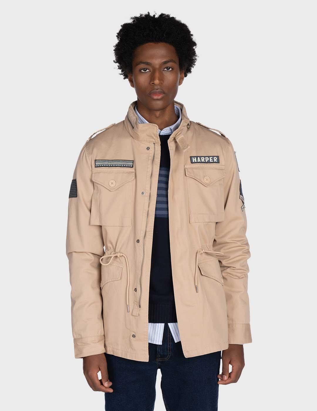 Harper & Neyer chaqueta militar camel para hombre