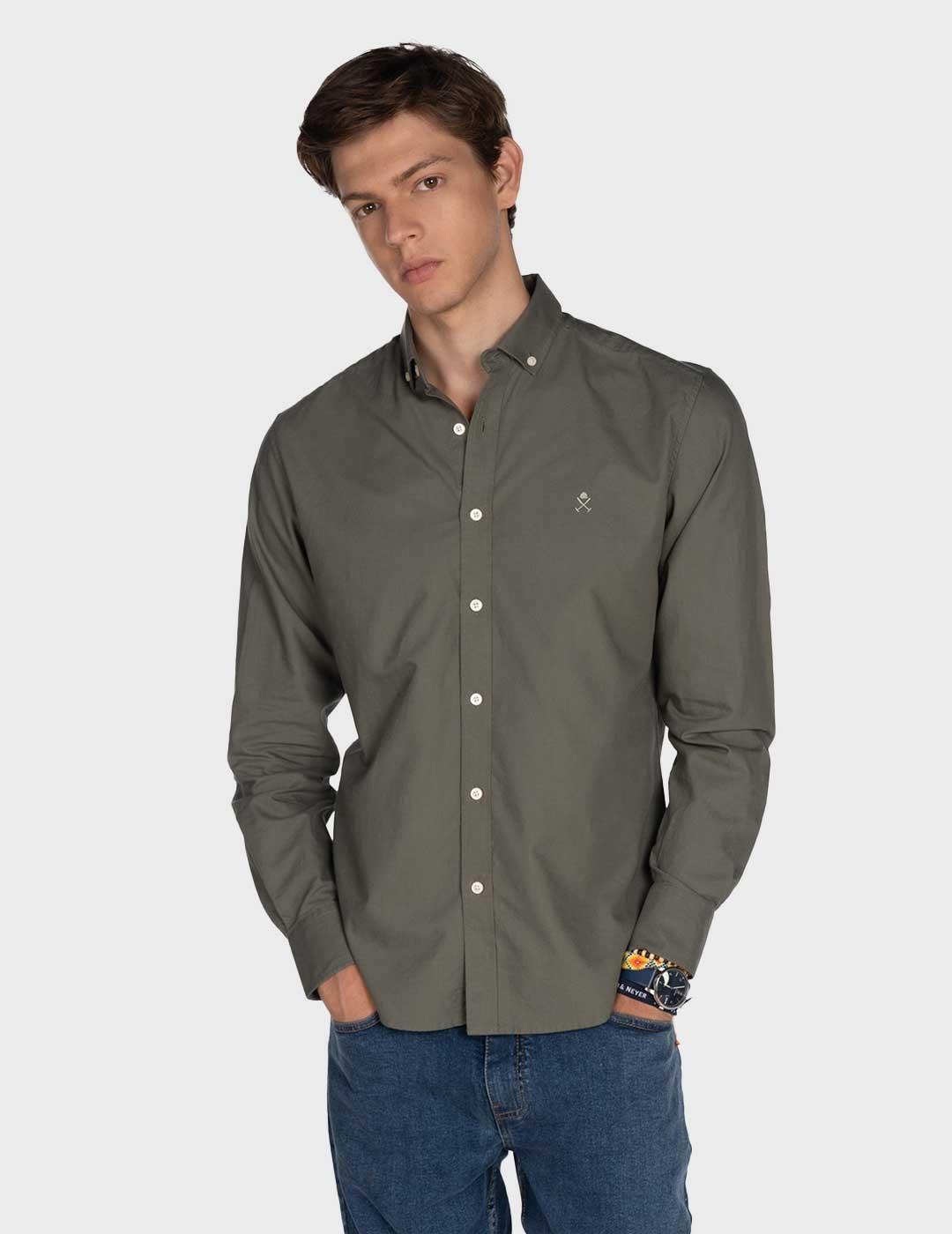 Harper & Neyer Oxford camisa verde para hombre