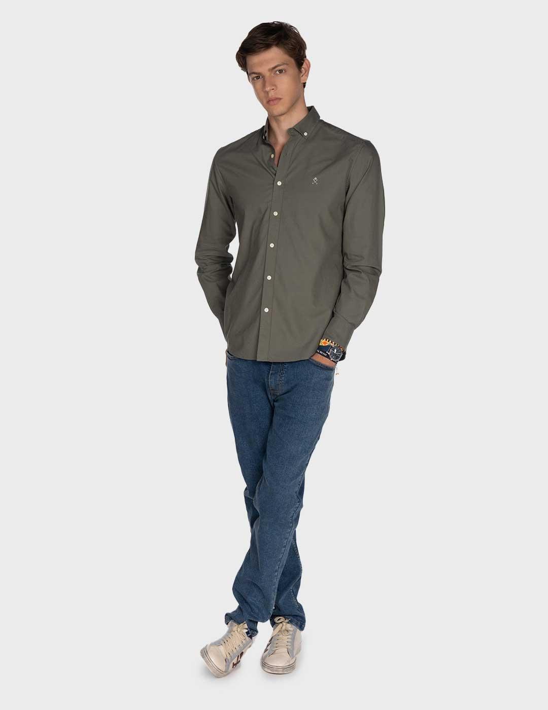 Harper & Neyer Oxford camisa verde para hombre