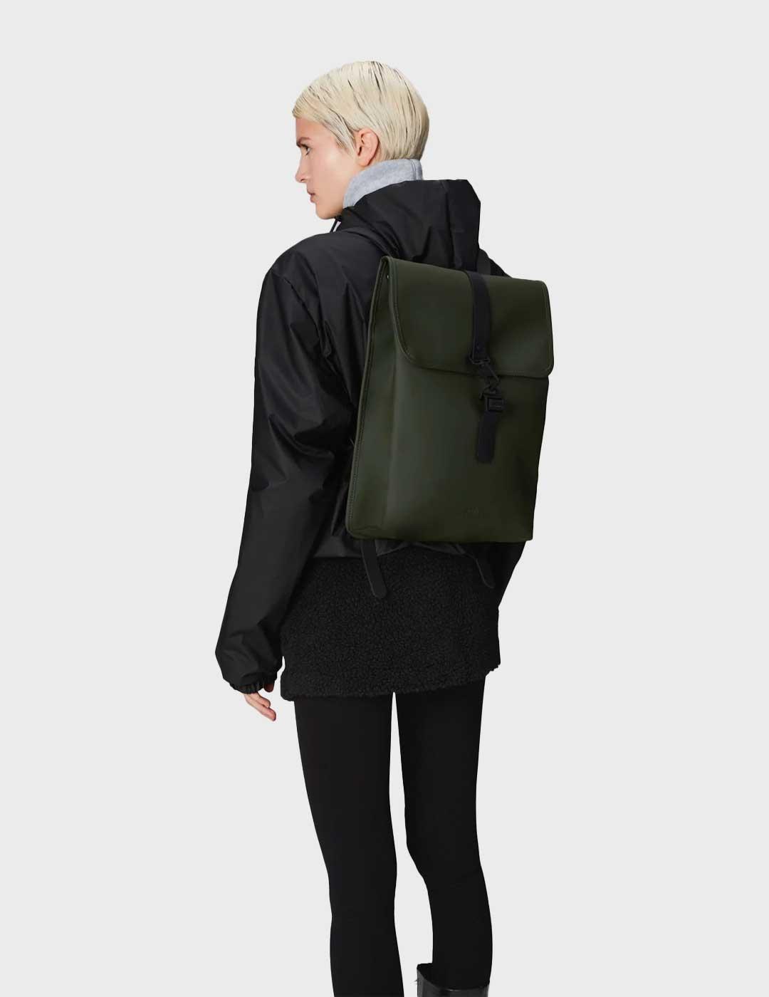 Rains Rucksack mochila verde para hombre y mujer