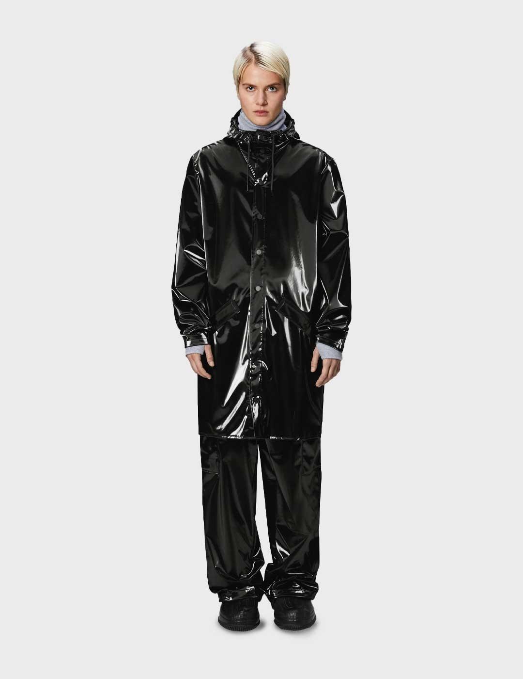 Rains Long chaqueta impermeable negra para hombre y mujer