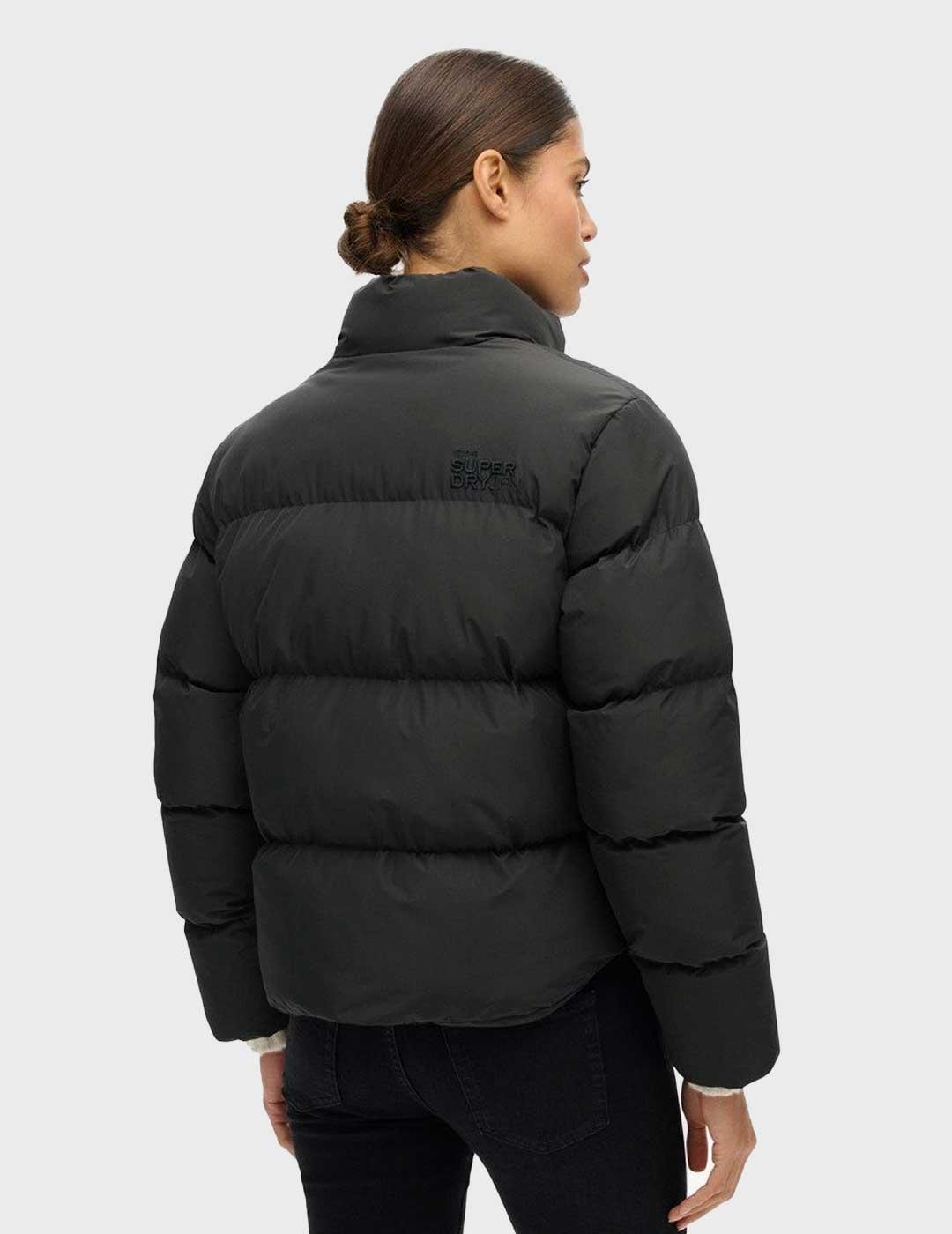 Superdry Sports Puffer Cropped plumas negro corto para mujer