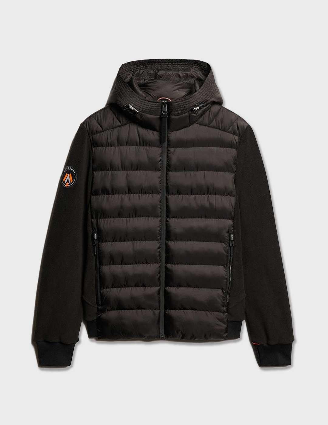 Superdry Storm Fleece Hybrid chaqueta negra para hombre