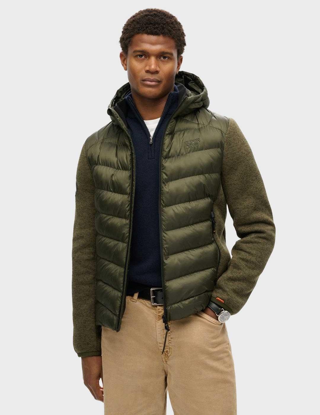 Superdry Kint Storm Hybrid jkt chaqueta verde para hombre