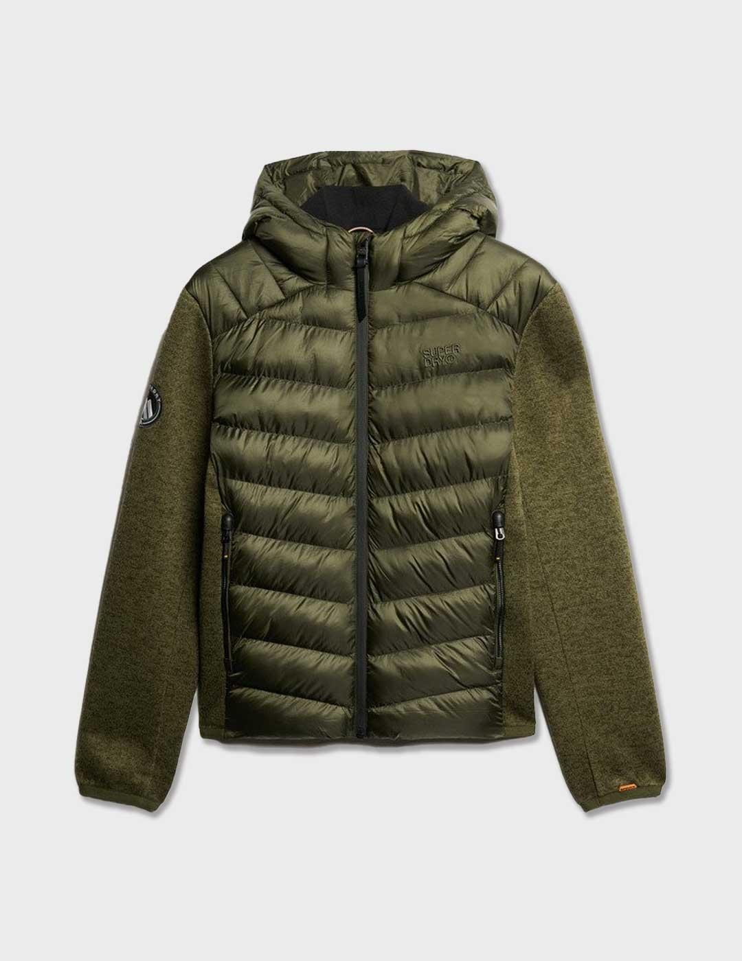 Superdry Kint Storm Hybrid jkt chaqueta verde para hombre