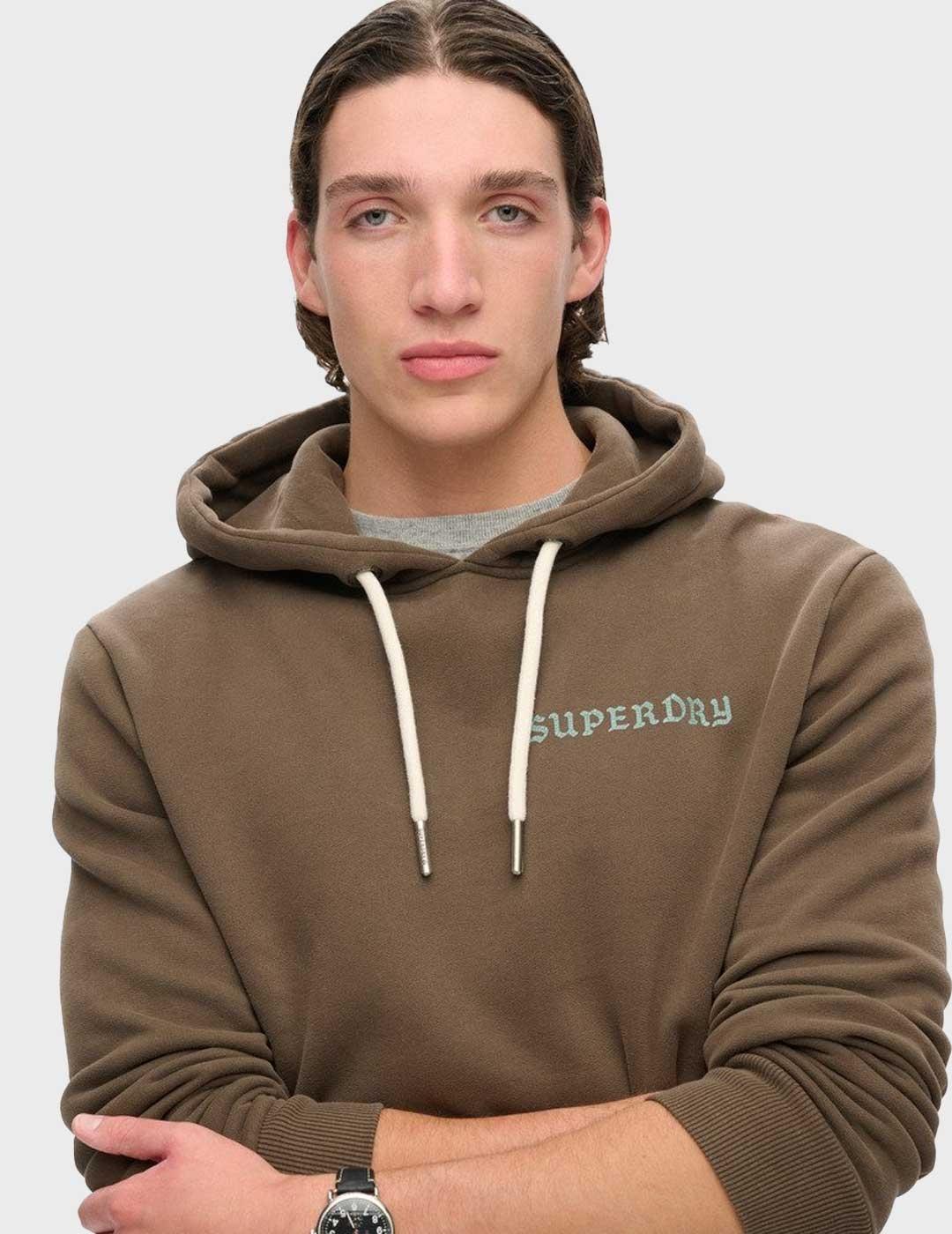 Superdry Tattoo sudadera marrón para hombre